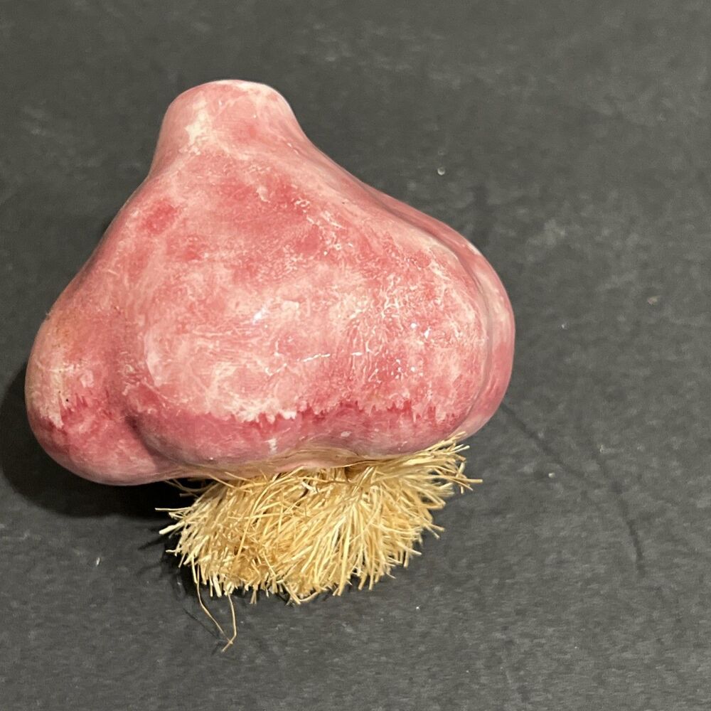 Vintage A Due Tosin Italy Majolica Ceramic Garlic Art Pottery Vegetable Pink